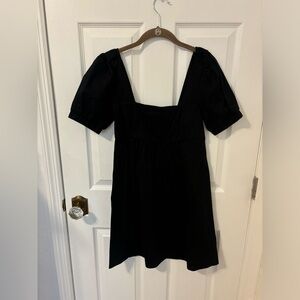 Black puffy sleeved dress